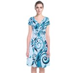 Design Art (design 13) Short Sleeve Front Wrap Dress