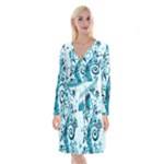 Design Art (design 13) Long Sleeve Velvet Front Wrap Dress