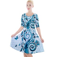 Quarter Sleeve A-Line Dress 