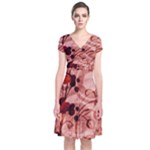 Design Art (design 10) Short Sleeve Front Wrap Dress