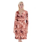 Design Art (design 10) Long Sleeve Velvet Front Wrap Dress