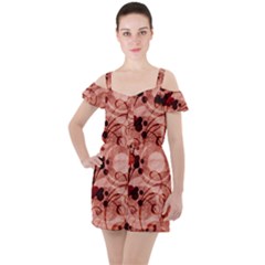 Ruffle Cut Out Chiffon Playsuit 