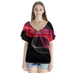 Design Art (design 8) V-Neck Flutter Sleeve Top