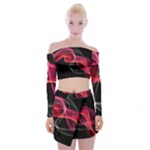 Design Art (design 8) Off Shoulder Top with Mini Skirt Set