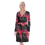 Design Art (design 8) Long Sleeve Velvet Front Wrap Dress