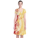 Design Art (design 6) Short Sleeve Front Wrap Dress