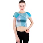 Blue Lights Crew Neck Crop Top