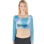 Blue Lights Long Sleeve Crop Top