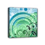 Blue Green Circle Design Mini Canvas 4  x 4  (Stretched)