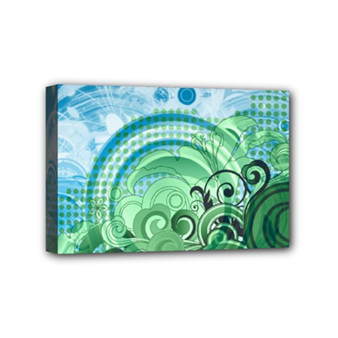 Blue Green Circle Design Mini Canvas 6  x 4  (Stretched) from ArtsNow.com