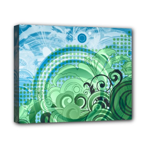 Blue Green Circle Design Canvas 10  x 8  (Stretched) from ArtsNow.com