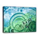 Blue Green Circle Design Canvas 16  x 12  (Stretched)