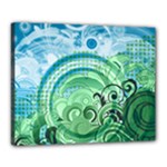 Blue Green Circle Design Canvas 20  x 16  (Stretched)