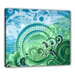 Blue Green Circle Design Canvas 24  x 20  (Stretched)