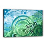 Blue Green Circle Design Canvas 18  x 12  (Stretched)