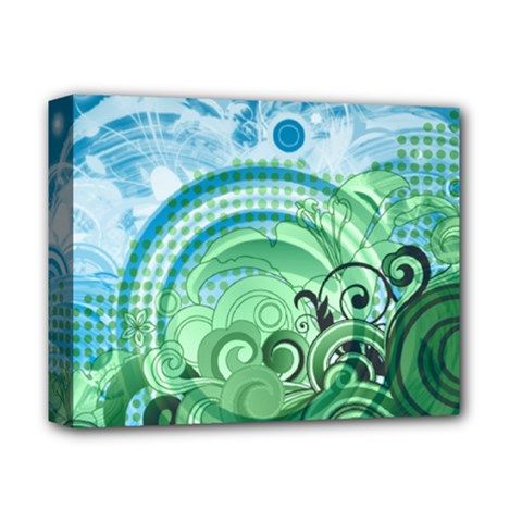 Blue Green Circle Design Deluxe Canvas 14  x 11  (Stretched) from ArtsNow.com