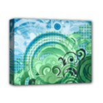 Blue Green Circle Design Deluxe Canvas 14  x 11  (Stretched)