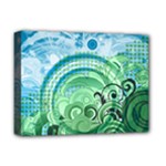 Blue Green Circle Design Deluxe Canvas 16  x 12  (Stretched) 