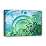 Blue Green Circle Design Deluxe Canvas 18  x 12  (Stretched)