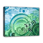 Blue Green Circle Design Deluxe Canvas 20  x 16  (Stretched)