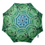 Blue Green Circle Design Hook Handle Umbrella (Medium)