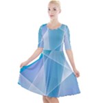 Blue Lights Quarter Sleeve A-Line Dress