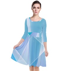 Quarter Sleeve Waist Band Dress 