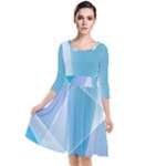 Blue Lights Quarter Sleeve Waist Band Dress