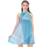 Blue Lights Halter Neckline Chiffon Dress 