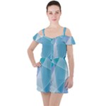 Blue Lights Ruffle Cut Out Chiffon Playsuit