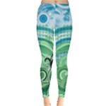 Blue Green Circle Design Leggings 