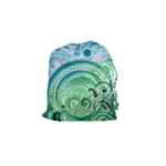 Blue Green Circle Design Drawstring Pouch (Small)