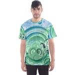 Blue Green Circle Design Men s Sports Mesh Tee