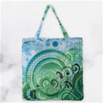 Blue Green Circle Design Grocery Tote Bag