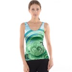 Blue Green Circle Design Tank Top