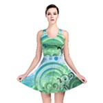 Blue Green Circle Design Reversible Skater Dress