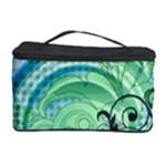 Blue Green Circle Design Cosmetic Storage Case