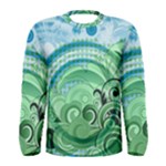 Blue Green Circle Design Men s Long Sleeve Tee