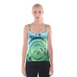 Blue Green Circle Design Spaghetti Strap Top