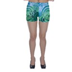 Blue Green Circle Design Skinny Shorts