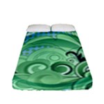 Blue Green Circle Design Fitted Sheet (Full/ Double Size)