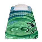 Blue Green Circle Design Fitted Sheet (Single Size)