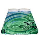 Blue Green Circle Design Fitted Sheet (California King Size)