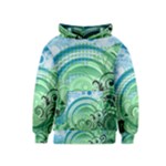 Blue Green Circle Design Kids  Pullover Hoodie