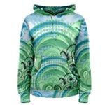 Blue Green Circle Design Women s Pullover Hoodie