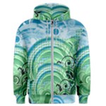 Blue Green Circle Design Men s Zipper Hoodie