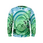 Blue Green Circle Design Kids  Sweatshirt