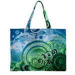 Blue Green Circle Design Zipper Mini Tote Bag