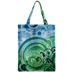 Blue Green Circle Design Zipper Classic Tote Bag