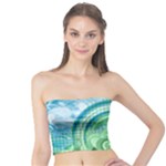 Blue Green Circle Design Tube Top